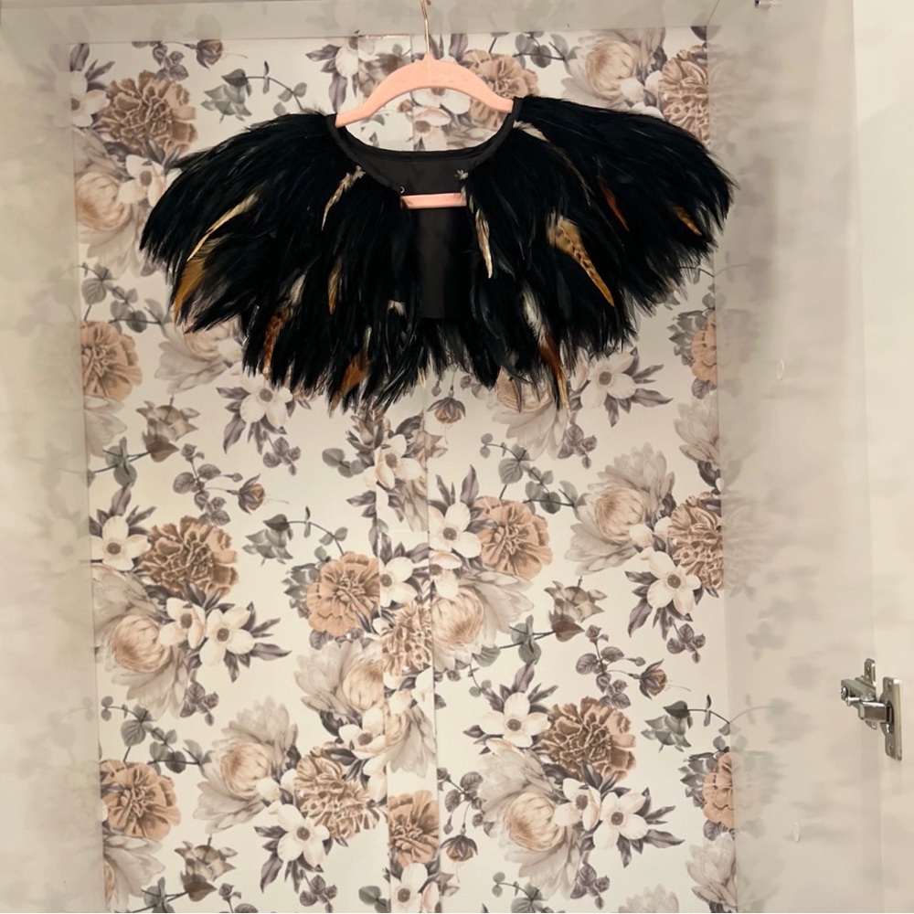 Sold-Black Feather Cape-Sold